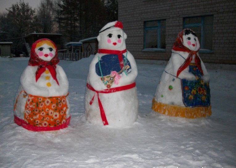 Новогодние фигуры для улицы своими руками из снега