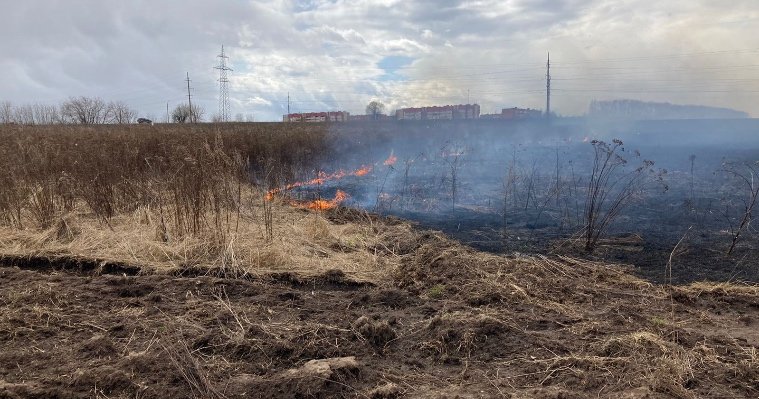За прошедшие выходные в Удмуртии произошло 21 возгорание сухой травы