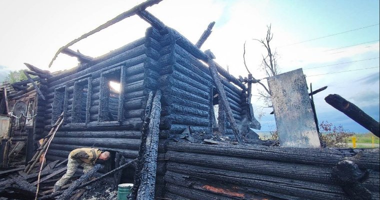 В Игринском районе из-за двух детей сгорел дом