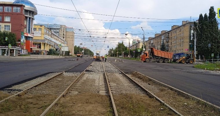 На перекрёстке улиц Кирова и Пушкинская в Ижевске завершена перекладка трамвайных путей