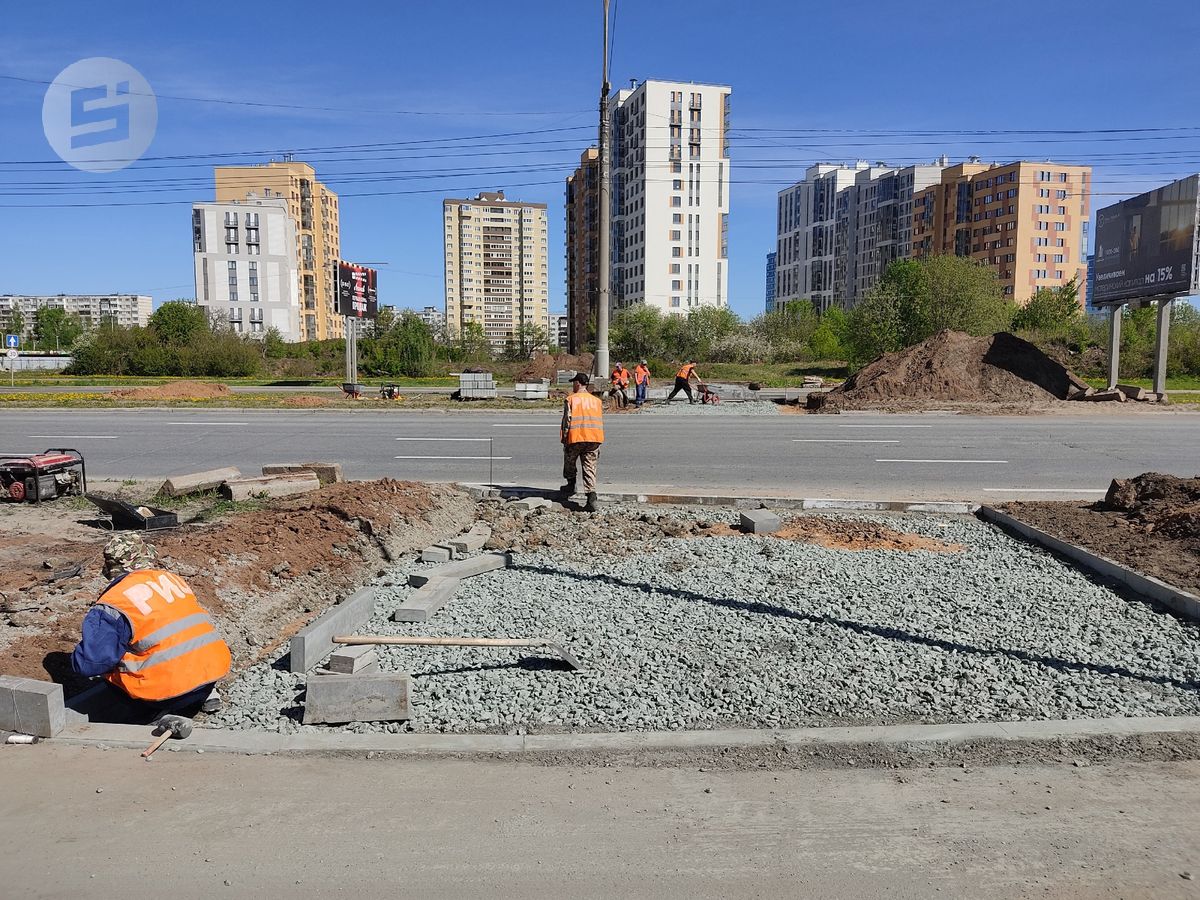 На улице 10 лет Октября в Ижевске начали делать пешеходный переход