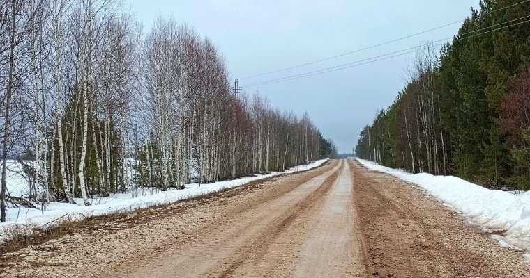 Грейдер начал приводить в порядок грунтовые дороги Вавожского района Удмуртии