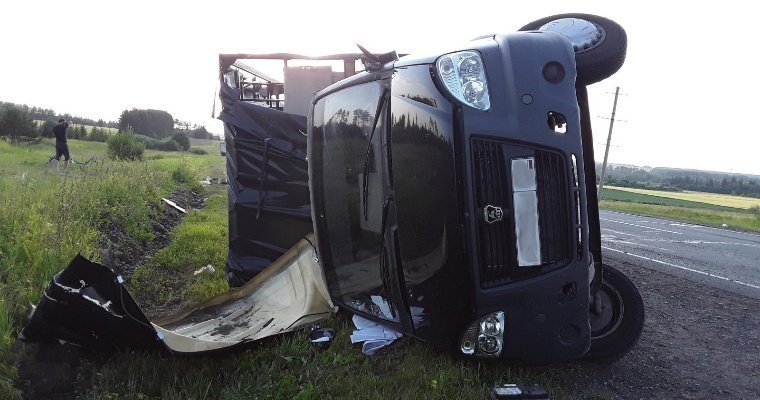  Водитель грузовика получил травмы при выезде на «встречку» на трассе в Удмуртии