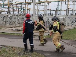 В филиале «Удмуртэнерго» прошли противопожарные учения