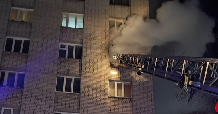 Женщину с двумя детьми спасли при пожаре в Ижевске