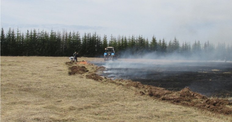 В Удмуртии непотушенный окурок стал причиной пожара в открытом поле  