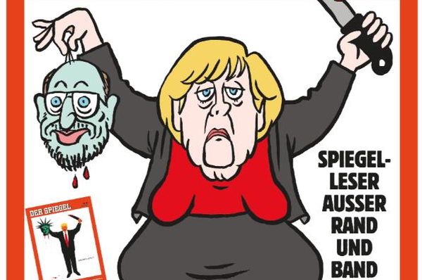 Ангела Меркель в образе террориста появилась на обложке Charlie Hebdo