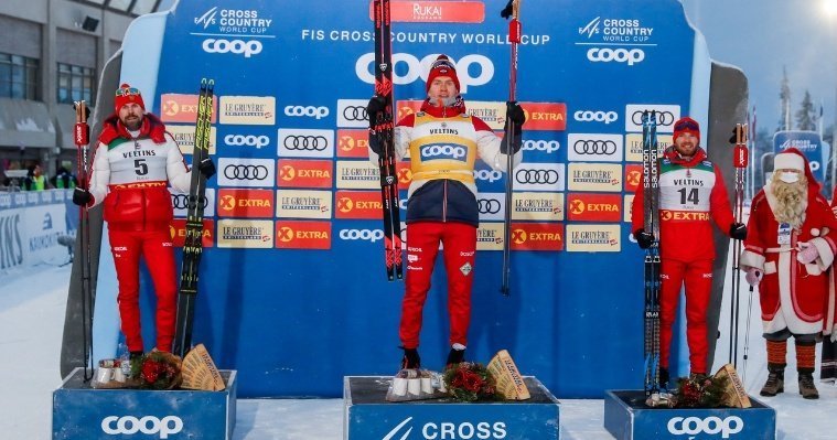 Российские лыжники заняли все призовые места на этапе Кубка мира в Финляндии