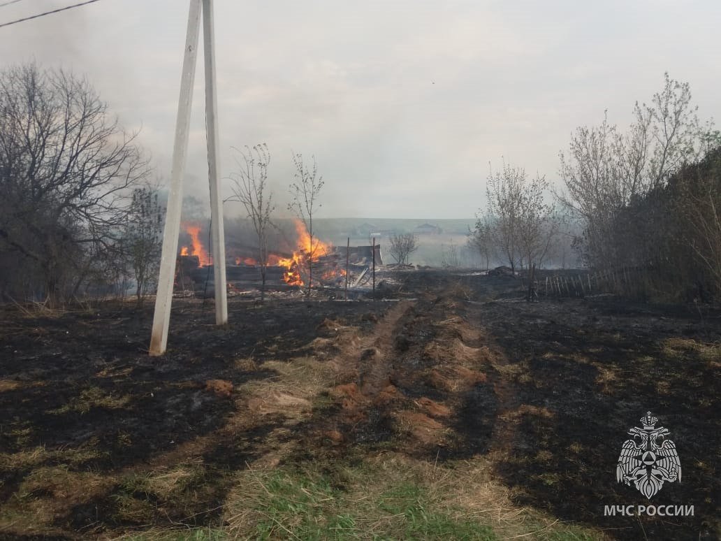 Крупный пожар в деревне Старая Бисарка в Удмуртии унёс жизни двух человек