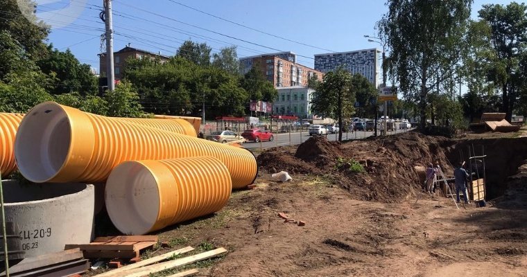Строительство нового ливневого коллектора началось на улице Кирова в Ижевске