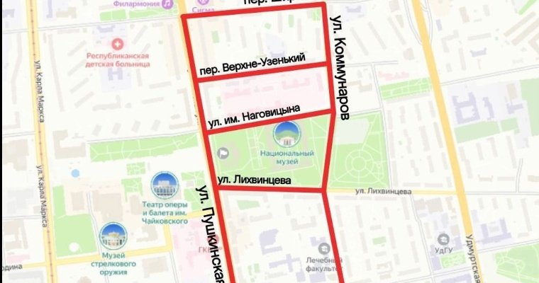 В центральном квадрате Ижевска 31 мая ограничат движение