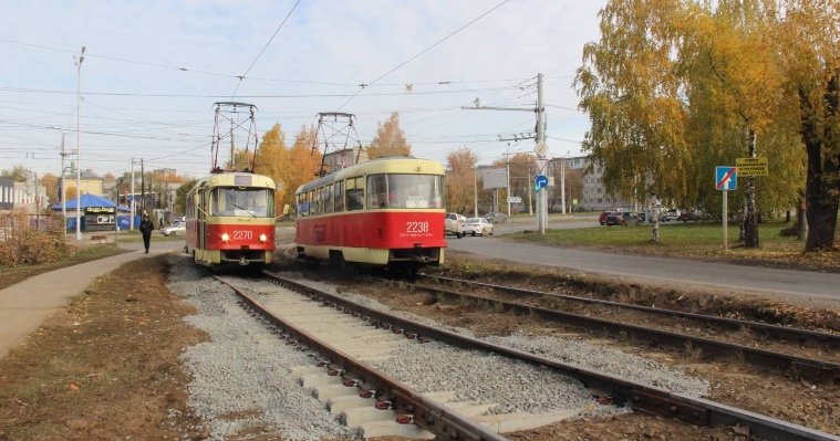 Ремонт трамвайных путей на улице Серова в Ижевске закончат на следующей неделе
