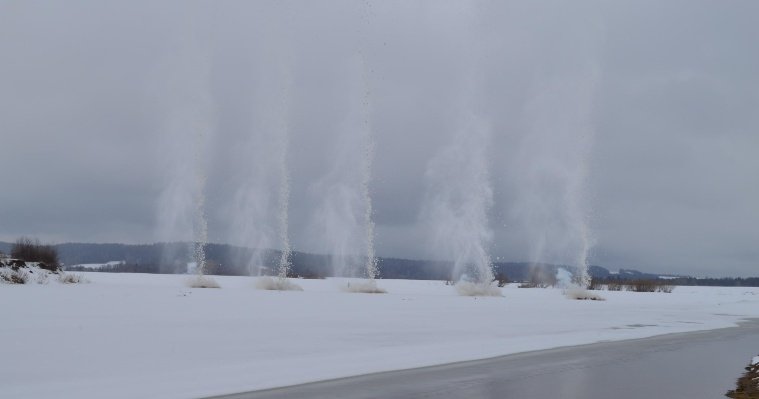 В Воткинском районе проведут взрывы на реке Сива для предотвращения паводка