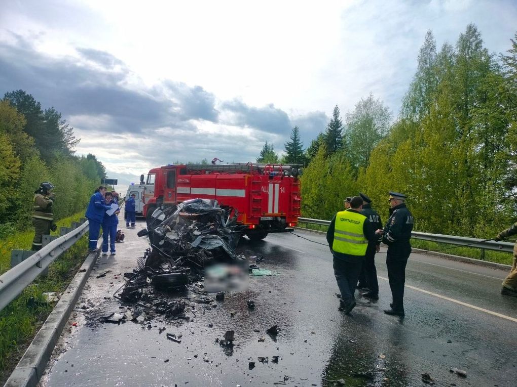 Пожилой водитель легковушки врезался в грузовик на трассе в Удмуртии и погиб
