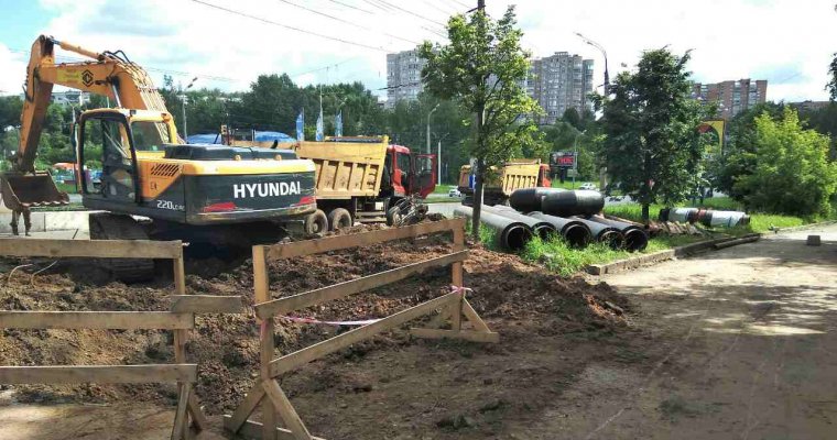 В Ижевске началась замена магистральной теплотрассы на перекрестке Кирова и Нижней