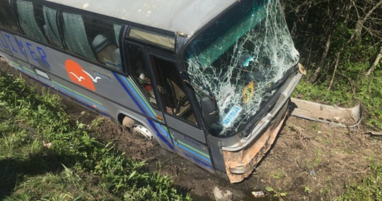 Под Псковом экскурсионный автобус с детьми съехал в кювет: пострадали 10 человек