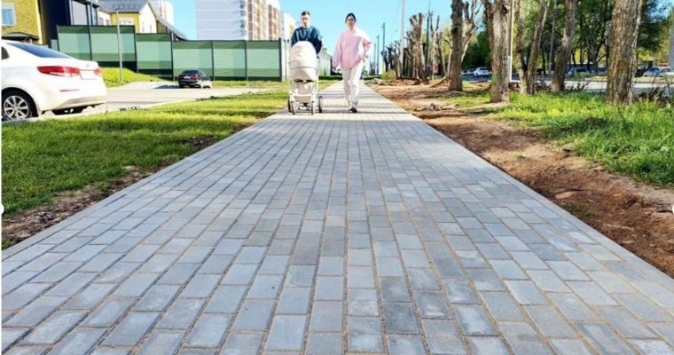 В рамках программы «Пешеходный Ижевск» в городе завершили строительство первого в 2024 году тротуара 