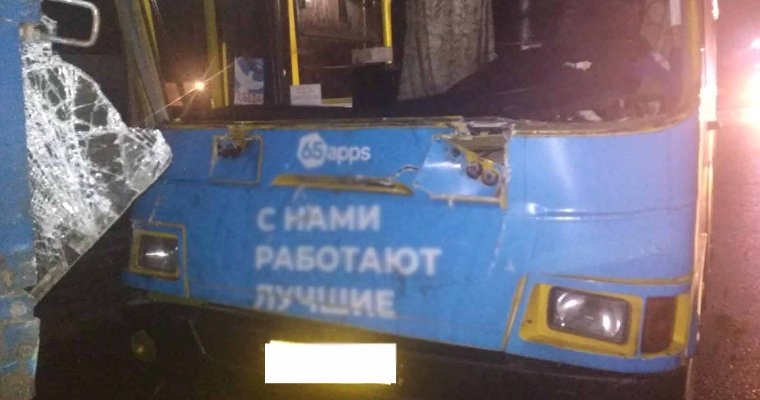 В Удмуртии автобус столкнулся с грузовиком, два человека пострадали