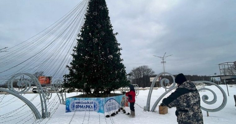 В Глазове начали разбирать новогоднюю ель на площади Свободы