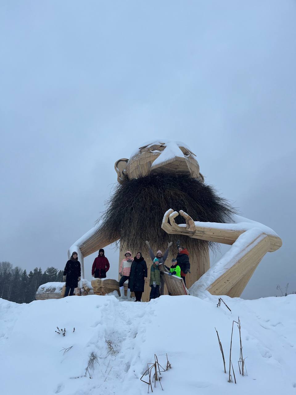 В удмуртской деревне Узей-Тукля появилась деревянная фигура алангасара