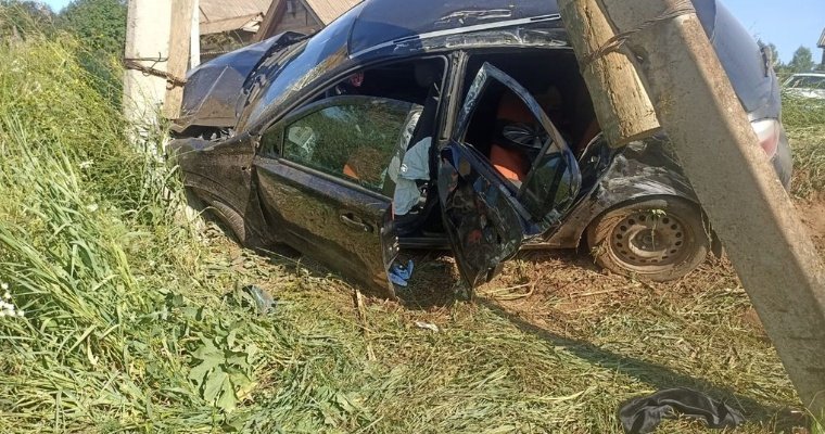 В Кизнерском районе пьяная автоледи въехала в опору линий электропередач