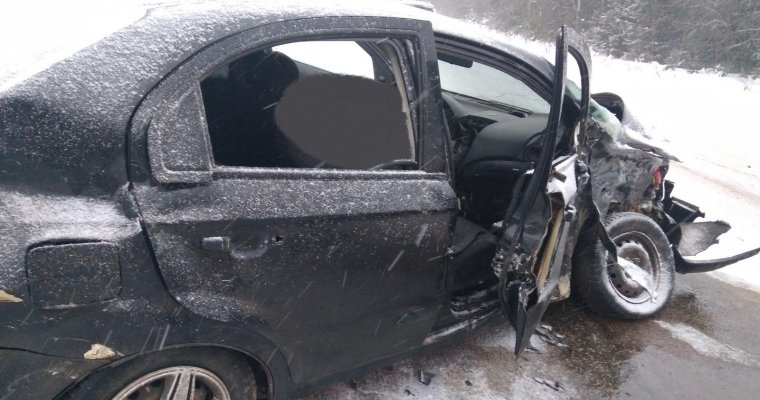 Семь человек пострадали в аварии с двумя легковушками на трассе в Удмуртии