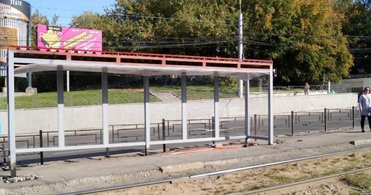 Новые трамвайные остановки начали устанавливать в Ижевске