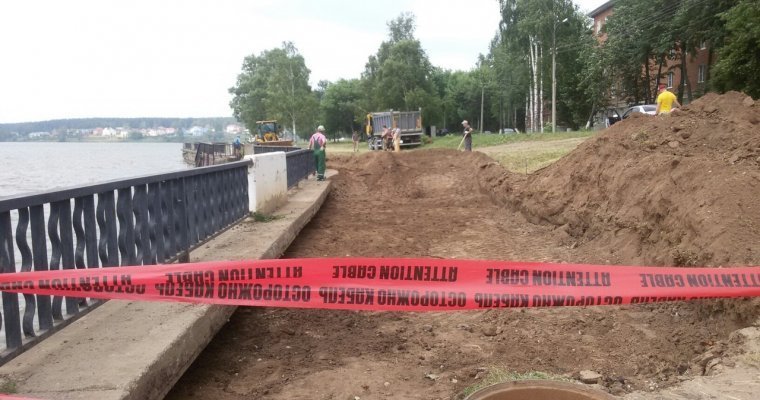 Реконструкцию части набережной в Воткинске планируют завершить к середине августа