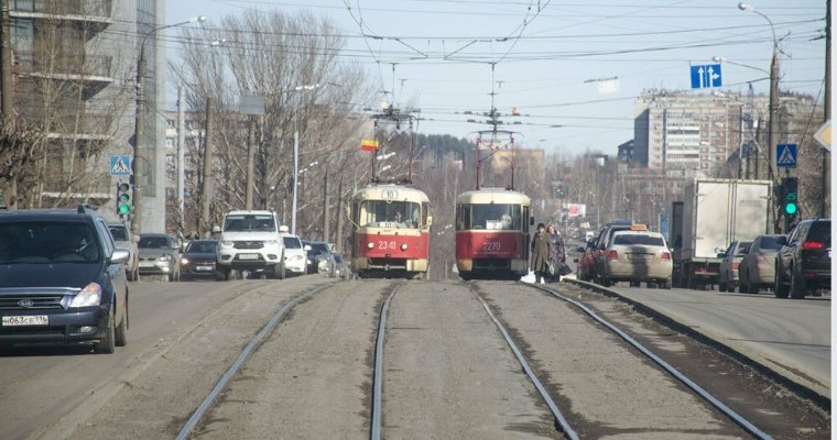 В Ижевске начался капремонт трамвайных путей на улице Ленина