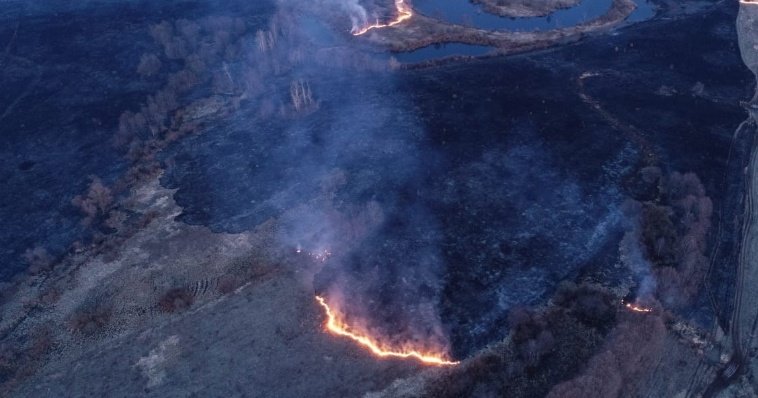 В Камбарском районе локализовали крупный ландшафтный пожар 