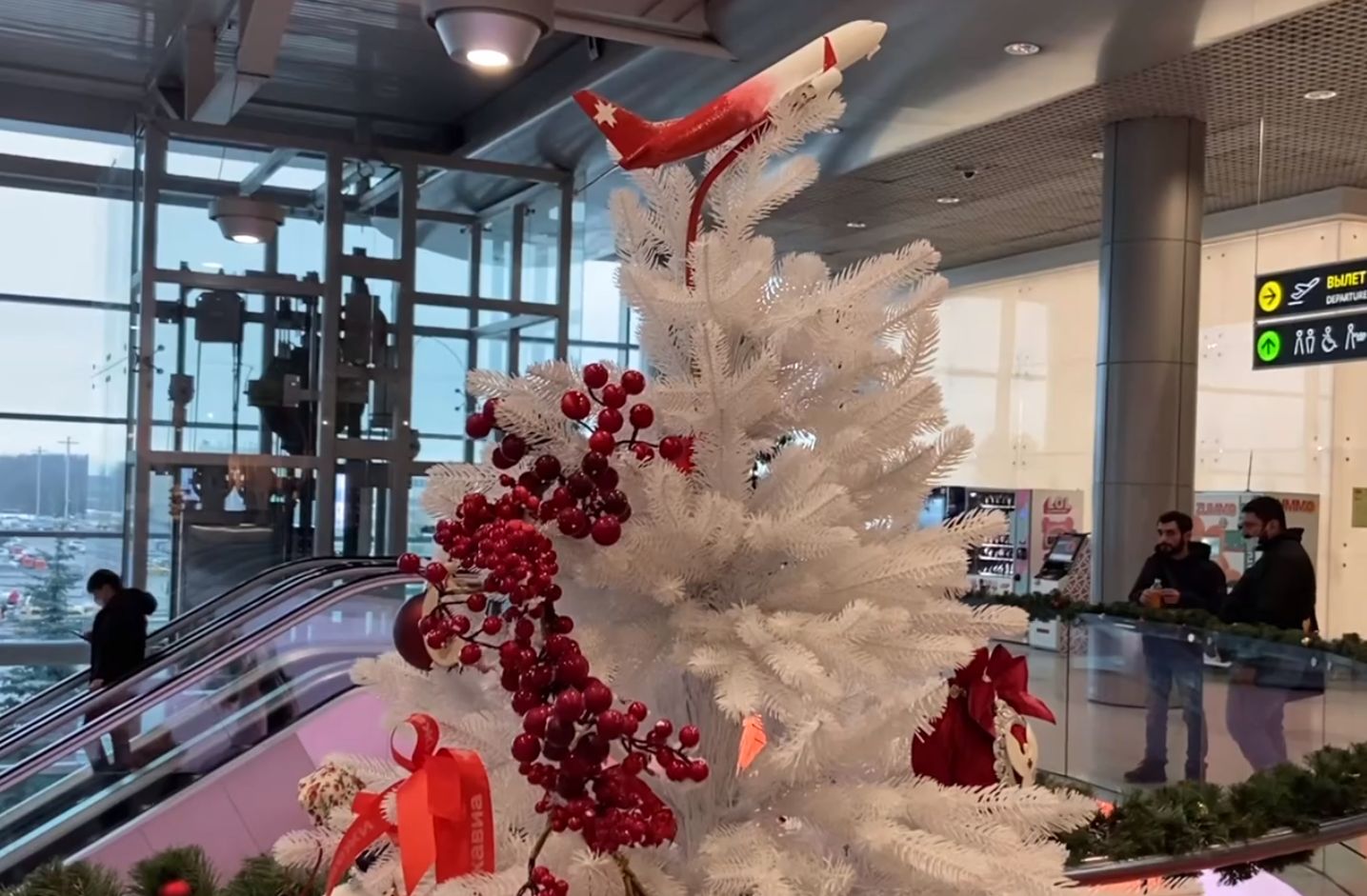 

Новогоднюю елку в цветах флага Удмуртии установили в аэропорту Домодедово

