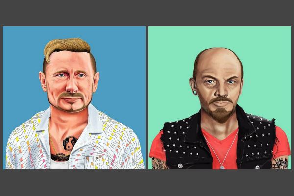 Израильский художник сделал из Путина и Ленина хипстеров